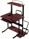 New Computer Desk With Printer Stand with Mahogany Finish