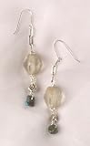 Silver, Recycled Glass, Turquoise and Hill Tribe Bead Earrings