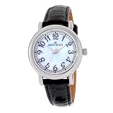 AK Anne Klein Women's 109187MPBK Silver-Tone Easy To Read Black Leather Watch