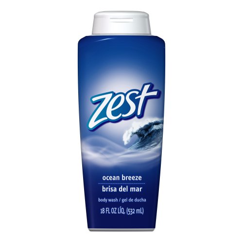 Zest Moisturizing Body Wash, Ocean Breeze, 18 fl oz (532 ml), (Pack of 6)