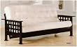 BEAUTIFUL WOOD SLATE DESIGN FUTON IN CAPPUCCINO FINISH