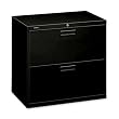 2-Drawer Lateral Filing Cabinet, 30"x19-1/4"x28-3/8", Black