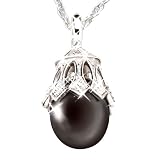 Black Tahitian Pearl & Diamond Sterling Silver Pendant Necklace Jewelry Gift For Her by The Bradford Exchange