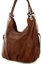 ital. Tasche Ledertasche Damentasche Handtasche Schultertasche Shopper NAPPA LEDER Braun Z18BB