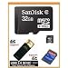 SanDisk 32GB MicroSDHC Memory Card with Adapter (Bulk Package) + SanDisk MicroSDHC to MiniSDHC Adapter (Bulk) + USB2.0 High Speed Card Reader