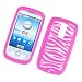 HTC myTouch 3G (NOT 3.5mm jack) T-Mobile Laser Skin Case Rubber Silicone Protector Image Cover White & Pink Zebra