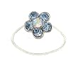 Toe Ring - T25 - Crystal Illusion - Flower ~ Lt. Sapphire (Blue)