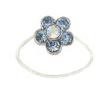 Toe Ring - T25 - Crystal Illusion - Flower ~ Lt. Sapphire (Blue)