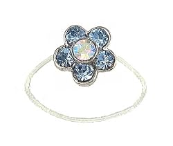 Toe Ring - T25 - Crystal Illusion - Flower ~ Lt. Sapphire (Blue)