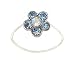 Toe Ring - T25 - Crystal Illusion - Flower ~ Lt. Sapphire (Blue)