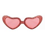 Glittery Sweet Heart Sunglasses in Red