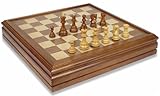 Yugoslavia Staunton in Golden Rosewood with Chess & Backgammon Case - 3.25