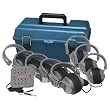 Hamilton Electronics Listening Center, 8 Station Jackbox with Volume, Deluxe Headphones, ASM with Carry Case