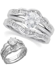 Ann Harrington Jewelry 14k White Gold 1/2 Ct Tw Diamond Baguette Ring Guard