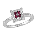 10K White Gold .10ct.t.w. Diamond-Accented Ruby Ring