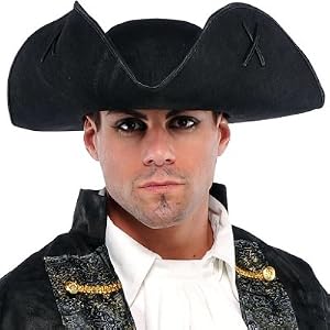Black Deluxe Pirate Hat
