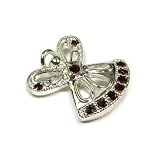 Angel Tac Birthstone Pin for January, Garnet, with Inspirational Sentiment