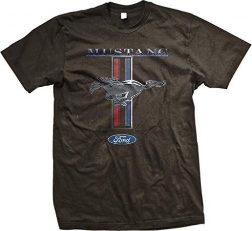Ford Mustang Racing T-shirt Stripes Pony Chrome American Muscle Shelby Brown Size Meduim