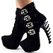 SHOW STORY Trendy Buckles High-top Bone High Heel Platform Ankle Boots,LF80617
