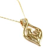 Beautiful 24k Gold Layered GL Cubic Zirconia CZ Mother and Child Charm with 18" Necklace chain Comes in Velvet Gift Box Lifetime Warranty