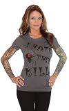 Cartel Ink I Mate Then Kill Black Widow Ladies Gray T Shirt