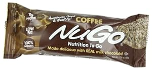 NuGo All-Natural Nutrition Bar, Coffee, 1.76-Ounce Bars (Pack of 15)