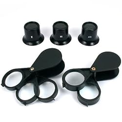 5 Jewelers 5X 10X 15X Pocket Loupes Folding Magnifiers
