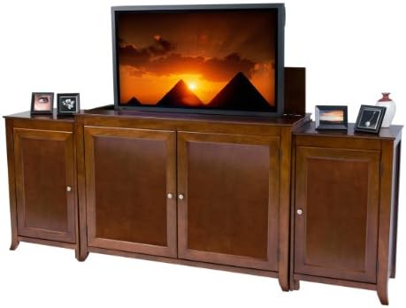 Berkeley Tv Lift Cabinet with Side Media Cabinets for Flat Screen Tv's up to 55"