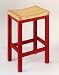 29" Red/Natural Barstool