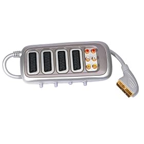 SLx Gold 4 way Switchable scart selector with 2 sets of Phono. 0.5 mtr