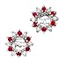10K White Gold 1/4 ct. Diamond with Alternating 3/8 ct. Ruby Earring Jackets