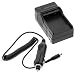 Premium Digital Camera Battery Rapid Charger with Car Adapter Compatible with Kodak KLIC-7006, Fuji NP-45, Nikon EN-EL10, Pentax D-LI63, Olympus LI-40B, LI-42B