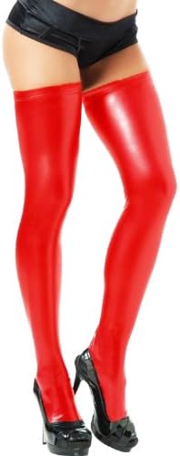 EFE Womens Valentine Gift Spandex Latex Rubber High Stockings