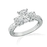 1.40 Ct Cushion Cut 3 Stone Diamond Engagement Ring Vintage CUT:VERY GOOD SI3-E
