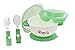 ZoLi Stuck Suction Bowl Kit | Includes Bowl, Tray, Fork & Spoon, Green