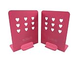 Cute Heart Non-Skid Metal Bookends 6