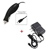 For Navigon 2100 2120 Max Portable Travel USB 12V Plug-in Car Charger + Home Wall AC Charger Combo Bundle Package