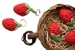 Lantern Moon Set of 5 Crocheted Strawberry Knitting Stitch Markers