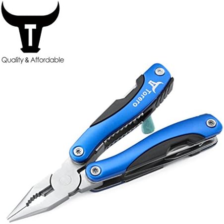 Torero TRL1 Multi-Tools Pliers with Bead Blasted Finish, 14- in-1 tools , Full-Size 2.6-inch 420 Steel Blade, 6.1-inch Handle , Blue