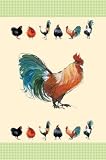 Cock-A-Doodle-Doo Hen and Cockerels Tea Towel