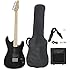 Full Size Black Electric Guitar with Amp, Case and Accessories Pack Beginner Starter Package