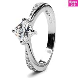 Princess Cut Clear CZ Promise Ring size 5 Emitations