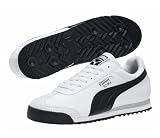 Puma Mens Shoes Roma PSO White Black Silver Leather Sneakers 353361-03