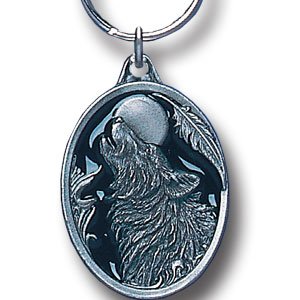 Click here to buy Pewter Key Ring - Howling Wolf - Pewter Key Ring - Howling Wolf.