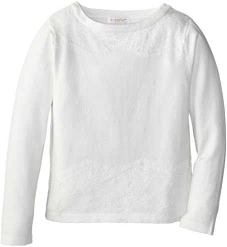 kc parker Big Girls' Girls Cotton Sweater, Marshmallow, 4