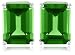 14k Choice of White or Yellow Gold 8x6mm Chrome Diopside Emerald Cut Stud Earrings