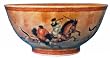 Ming Horses oriental bowl - porcelain 10"