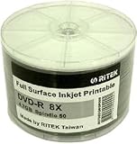 Ritek DVD-R Full Surface Inkjet Printable (8x) 4.7GB 50pk Spindle