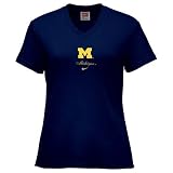 Nike - Nike Michigan Wolverines Navy Ladies Classic Logo T-shirt