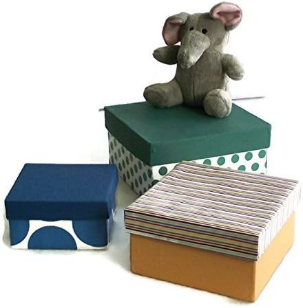Custom design nest of 3 decorative keepsake boxes ideal nursery decor decorated to any colour or style